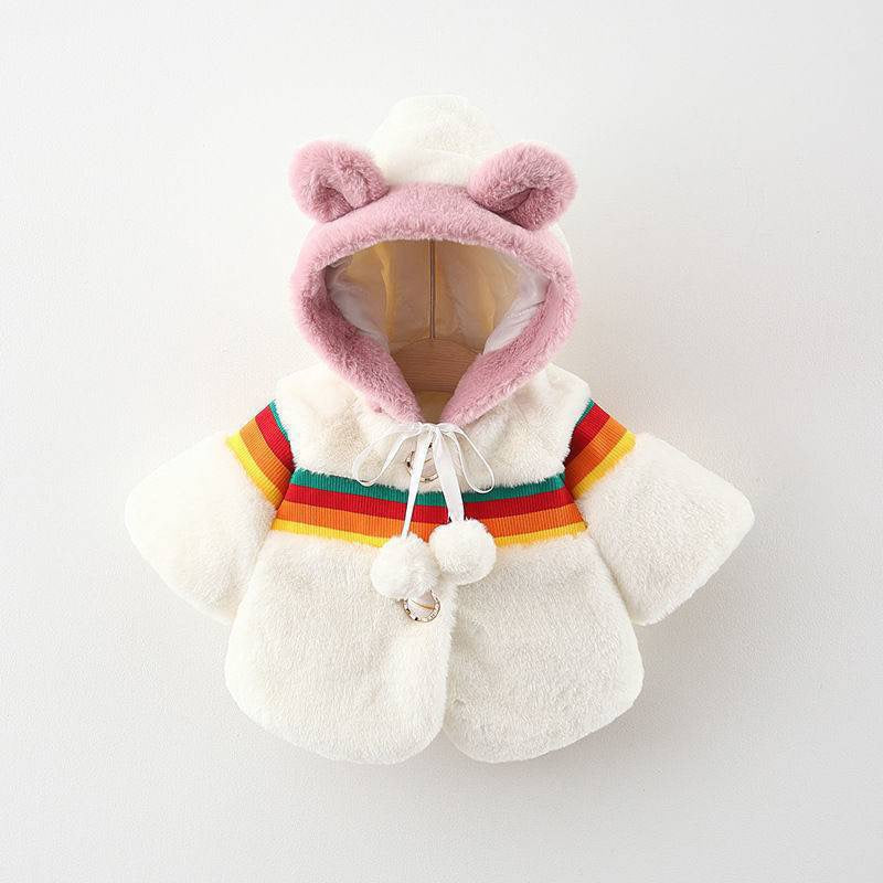 Children's Jacket with Pom-Poms and Little Ears