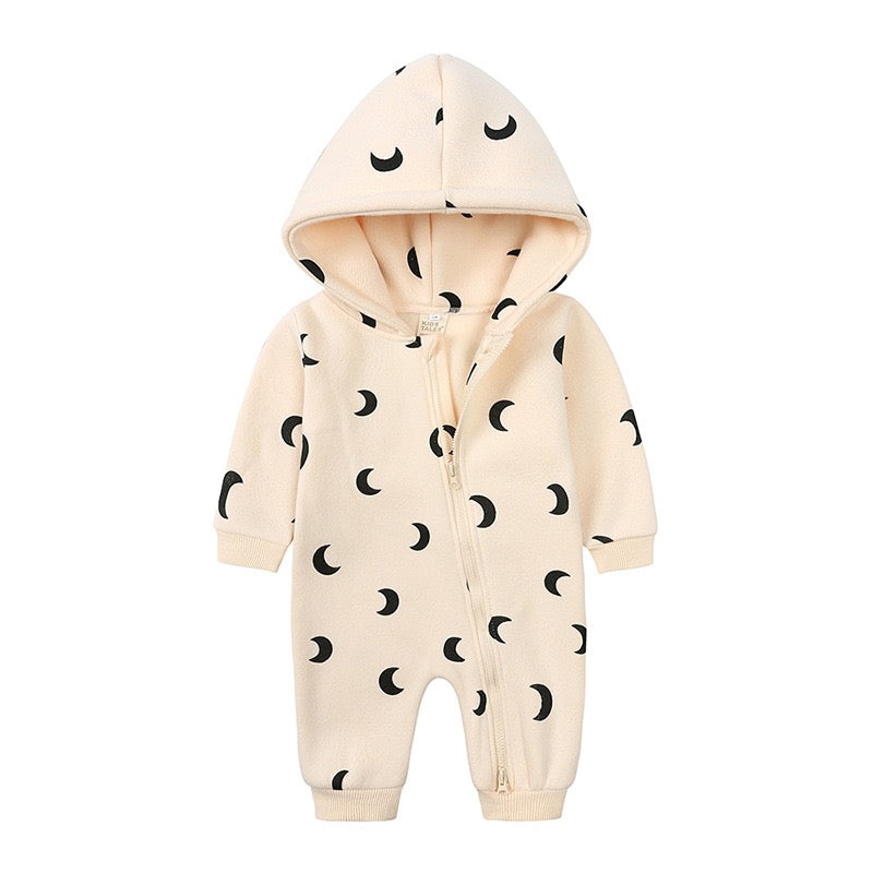 Children's Jumpsuit with Prints and Hood