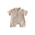 Baby Boys Striped Collared Romper