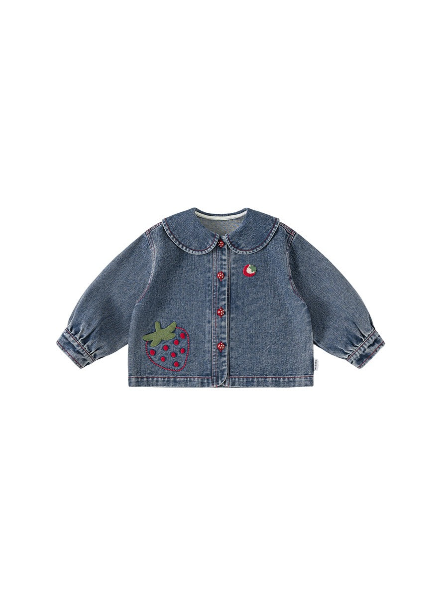 Girls' Cartoon Denim Jacket