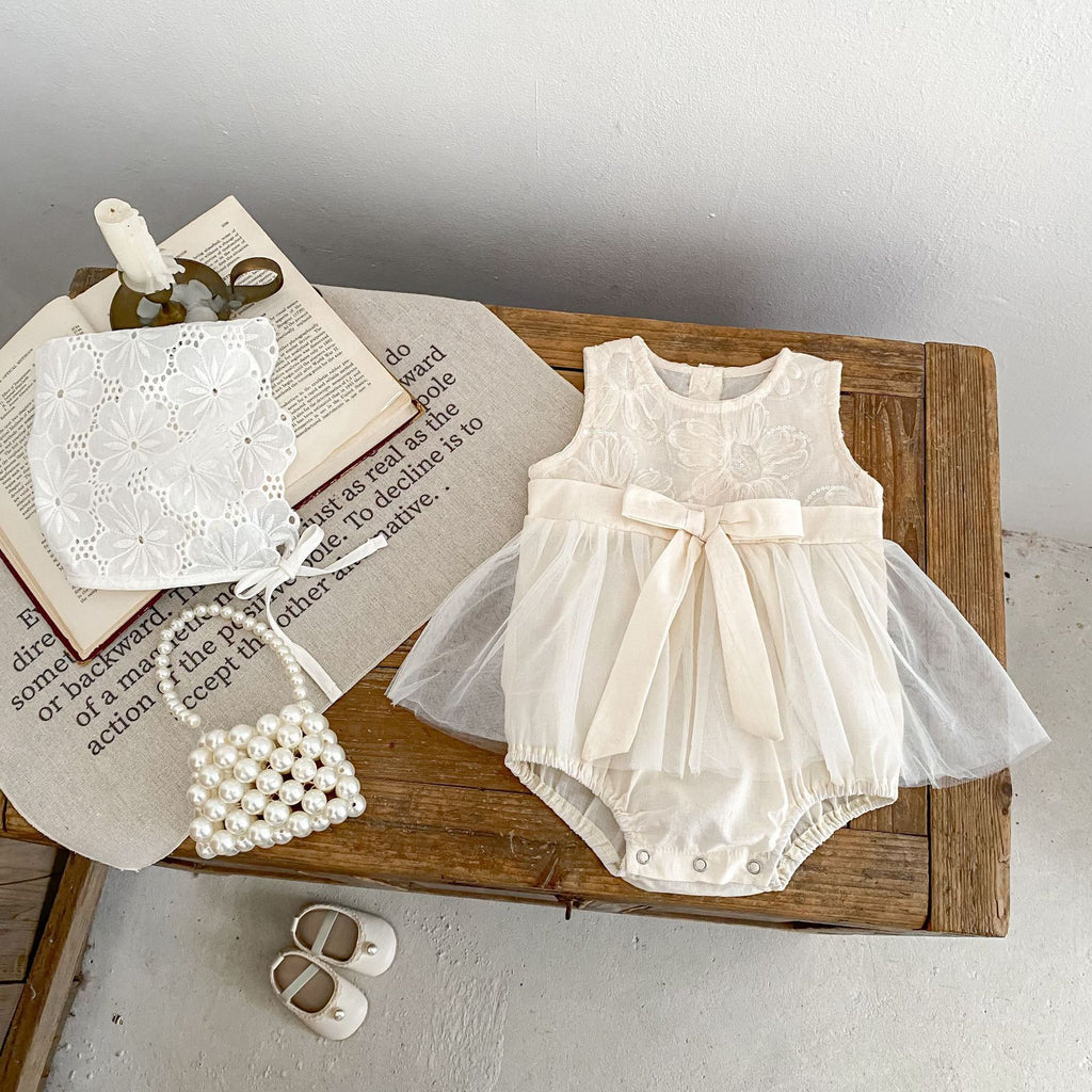 Baby Bodysuit with Flower and Bow