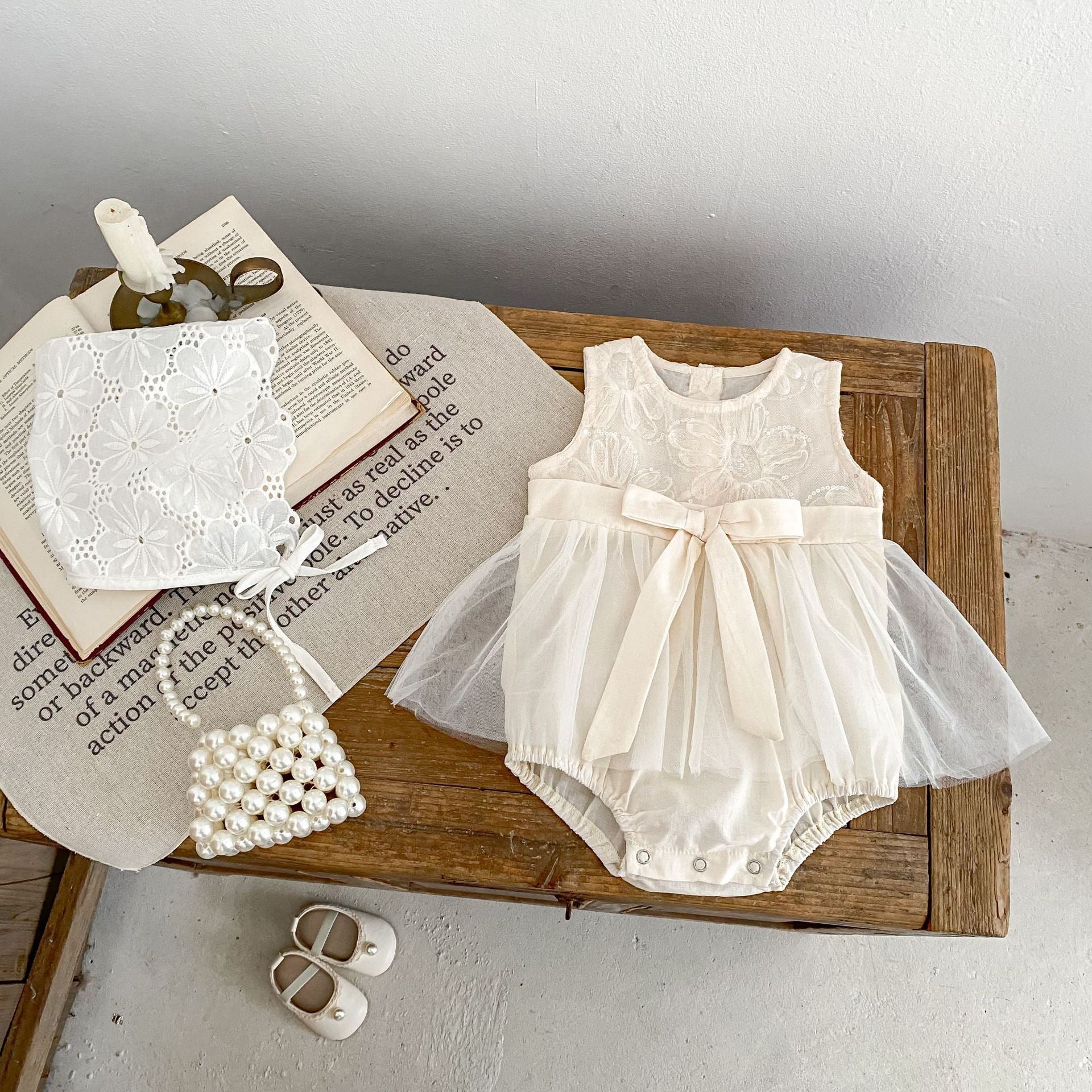 Baby Bodysuit with Flower and Bow