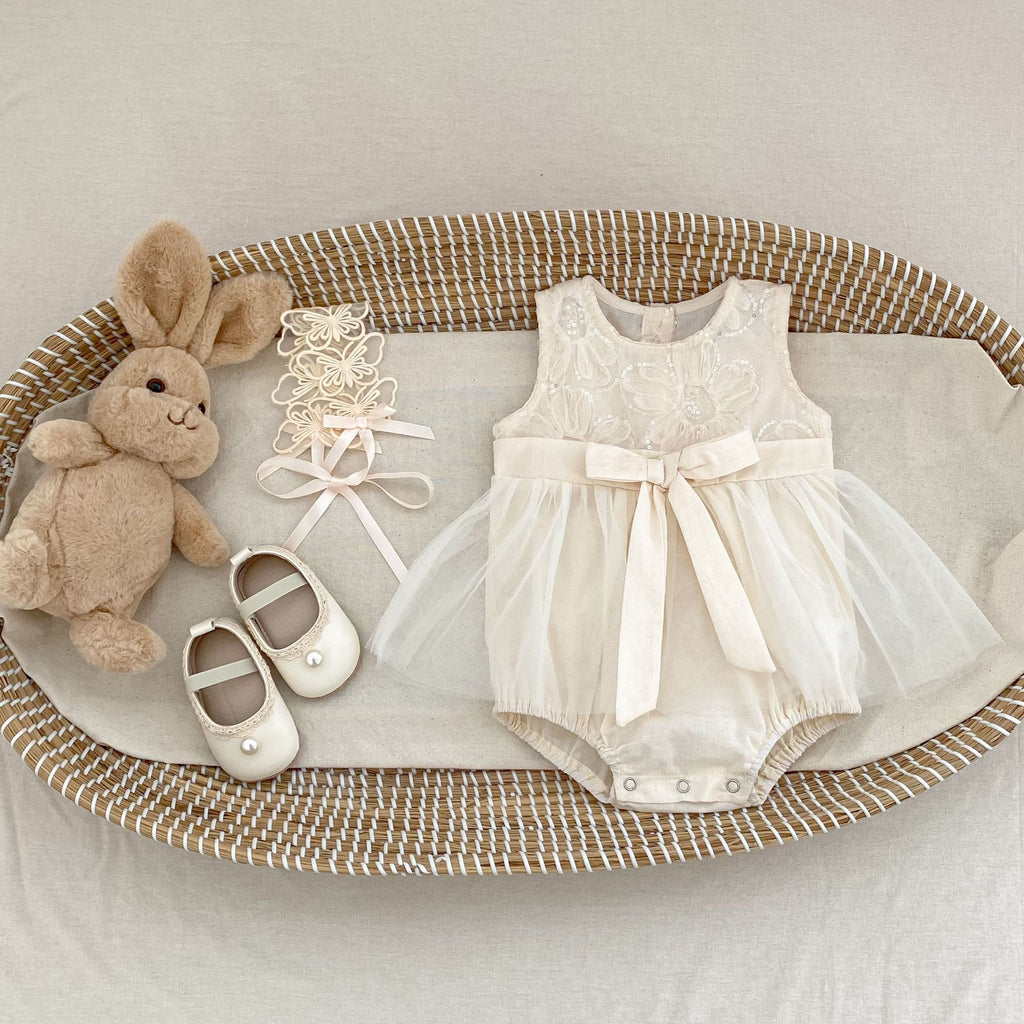 Baby Bodysuit with Flower and Bow