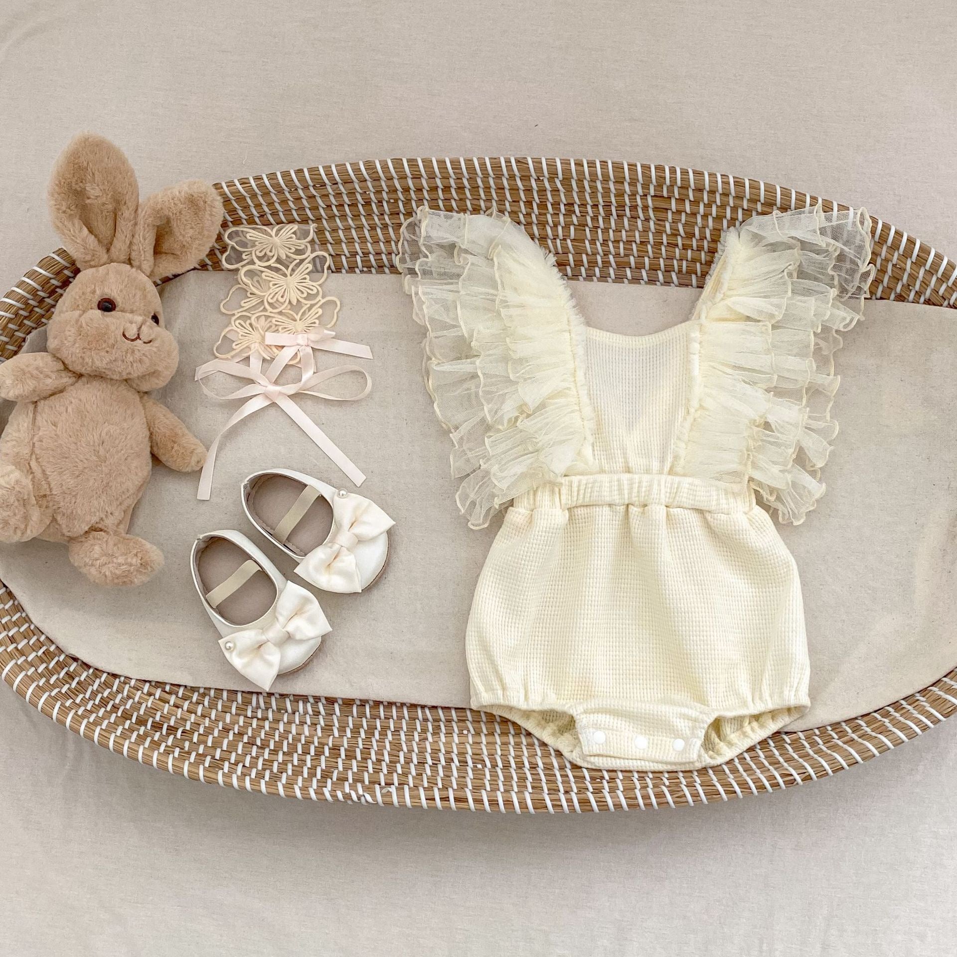 Baby Bodysuit with Tulle Sleeves