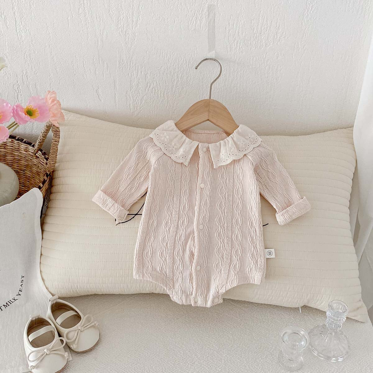 Baby Bodysuit with Lace Collar