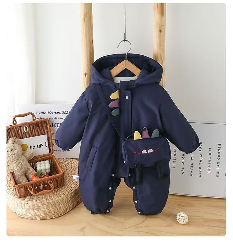 Children's Dinosaur Jumpsuit with Pouch