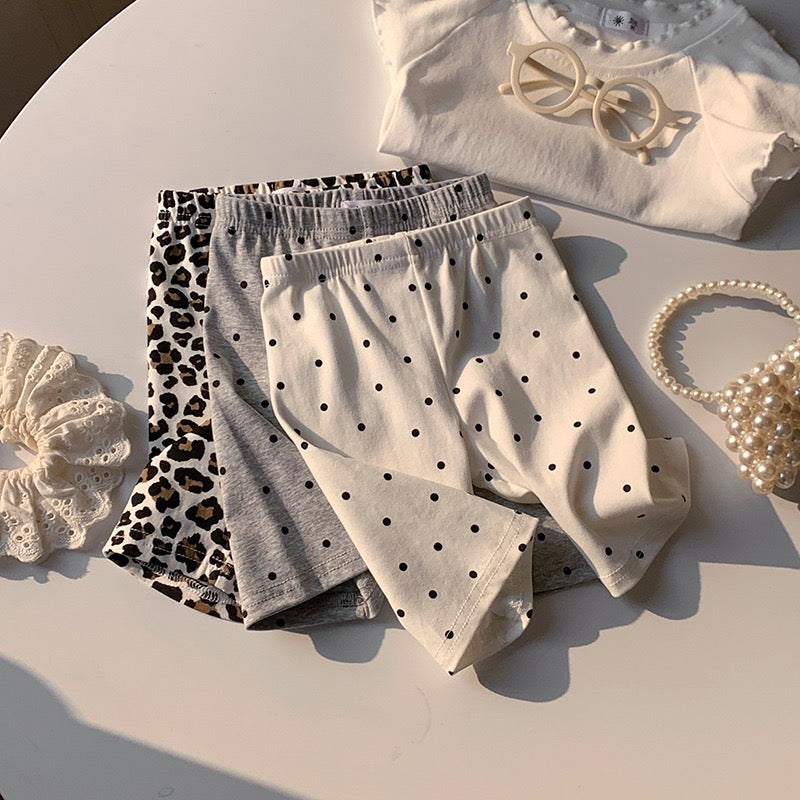 Pantalones cortos para niños, leggings de algodón con puntos para bebés y niñas