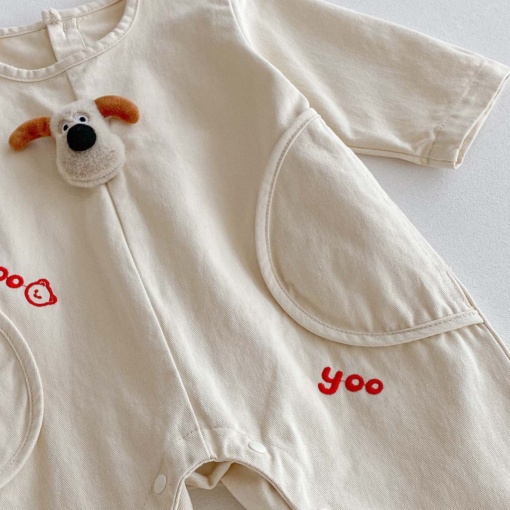 Baby Cartoon Letter Embroidered Long Sleeve Romper
