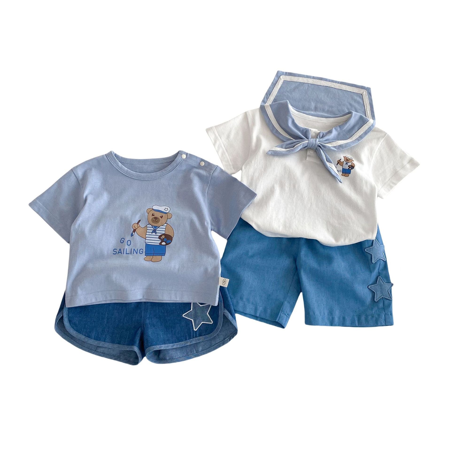 Abbigliamento estivo per bambini con design orsetto