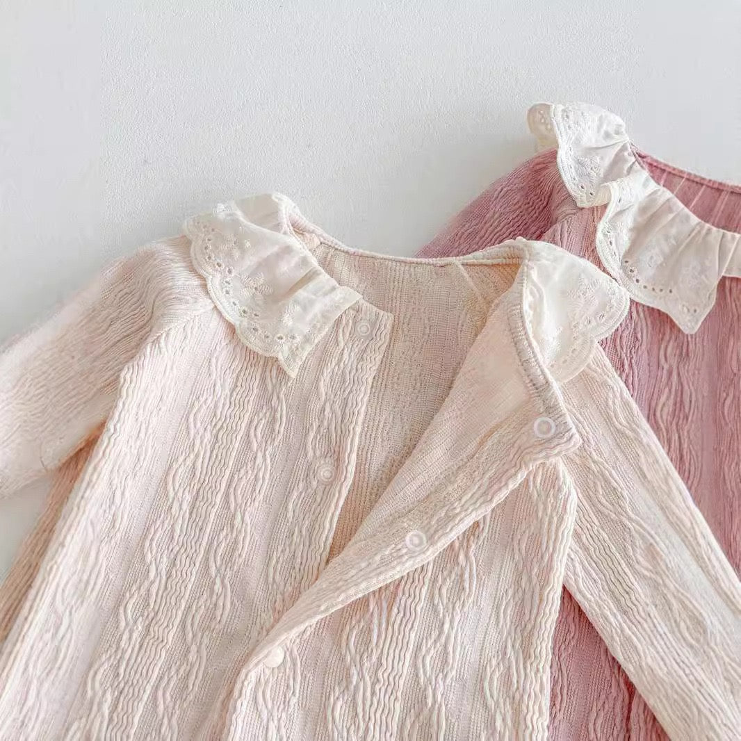 Baby Bodysuit with Lace Collar