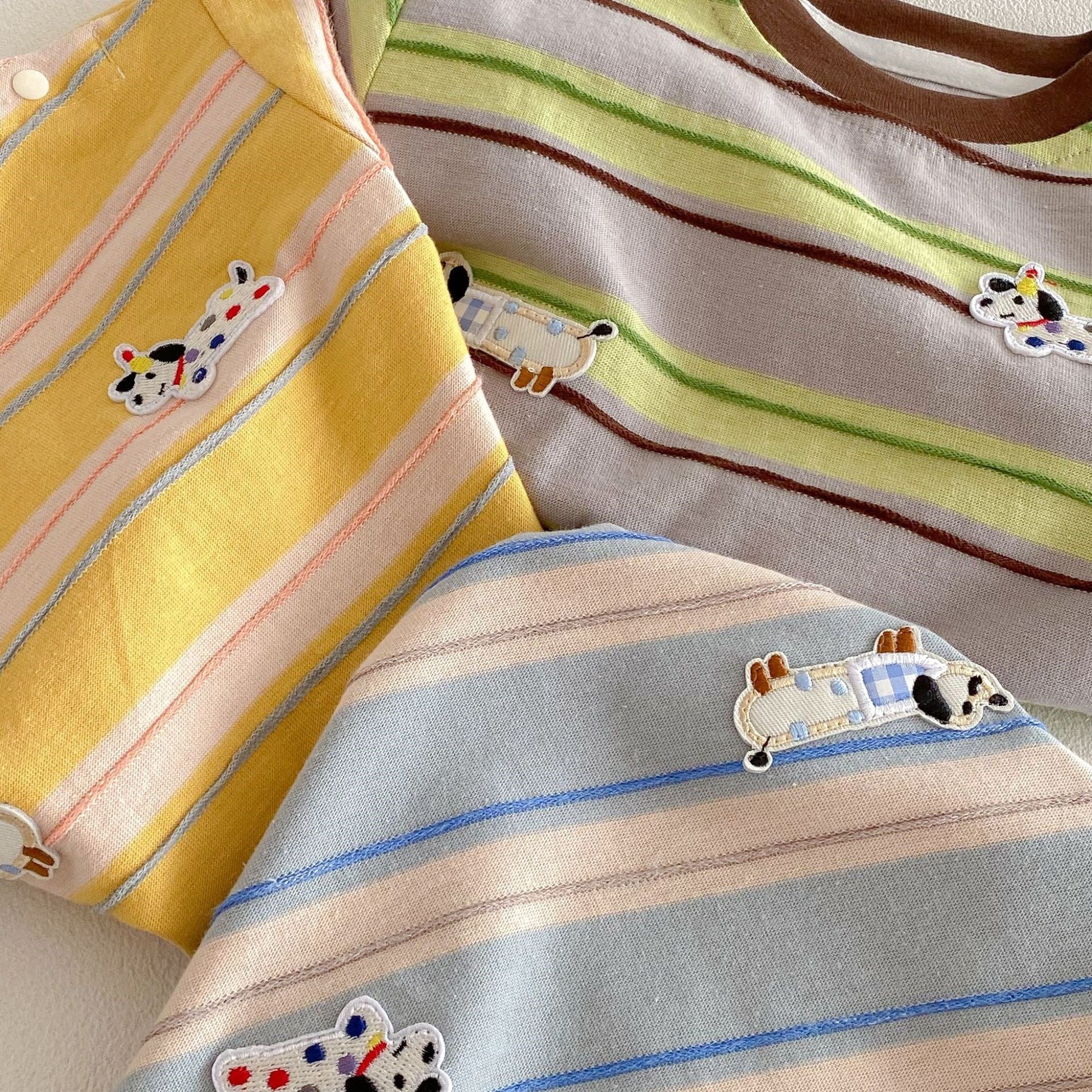 Children's Blouse with Puppy Stripes