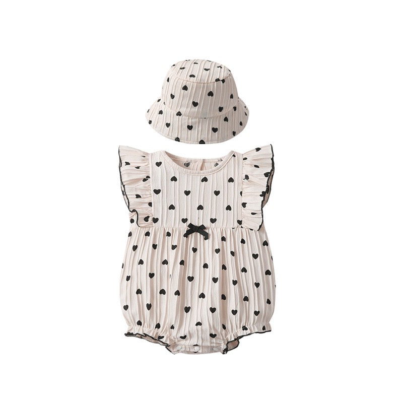 Baby Girl Princess Romper & Hat 2-Piece Set