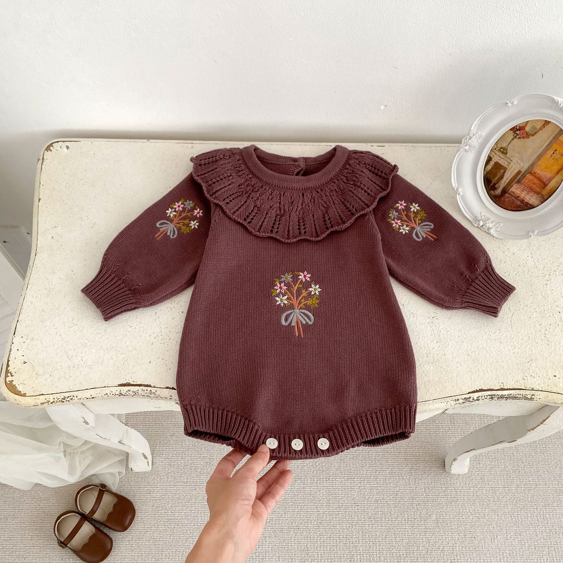 Floral Knit Baby Bodysuit