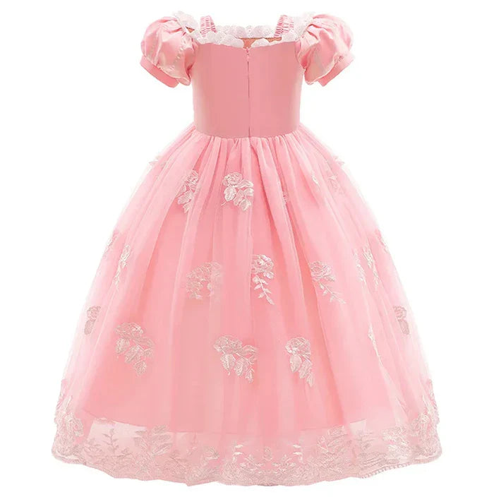 Pink Children's Dress with Flowers