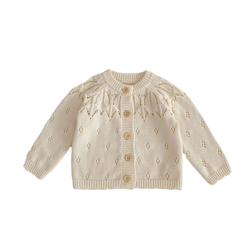 Baby Girls Jacquard Hollow Out Knit Cardigan