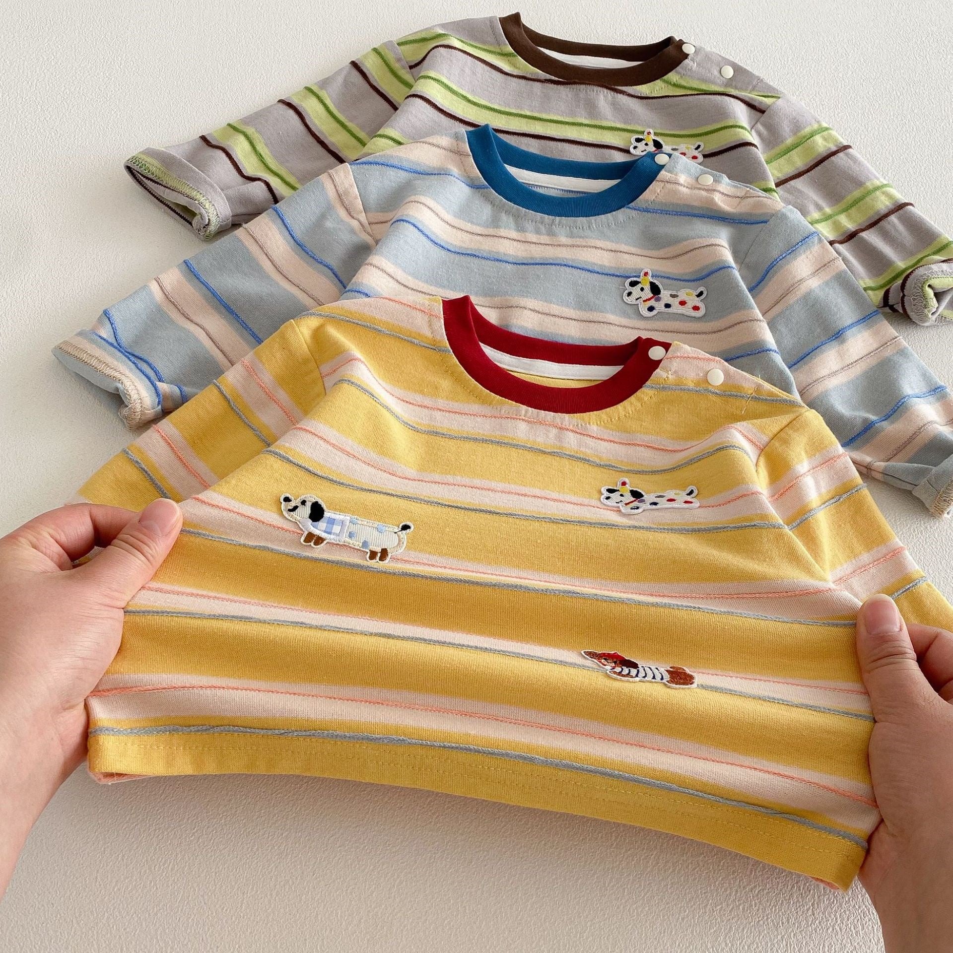 Children's Blouse with Puppy Stripes