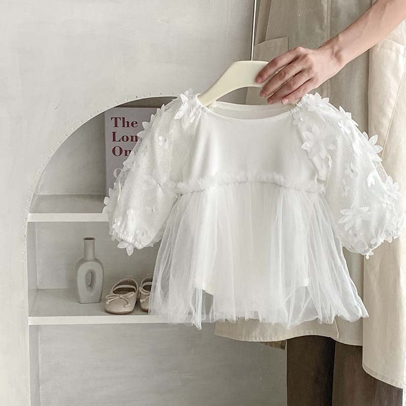 Floral Dress Romper Tulle Vestido Long Sleeve Baby Clothes