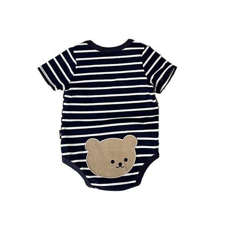 Baby Bodysuit with Teddy Bear Stripes