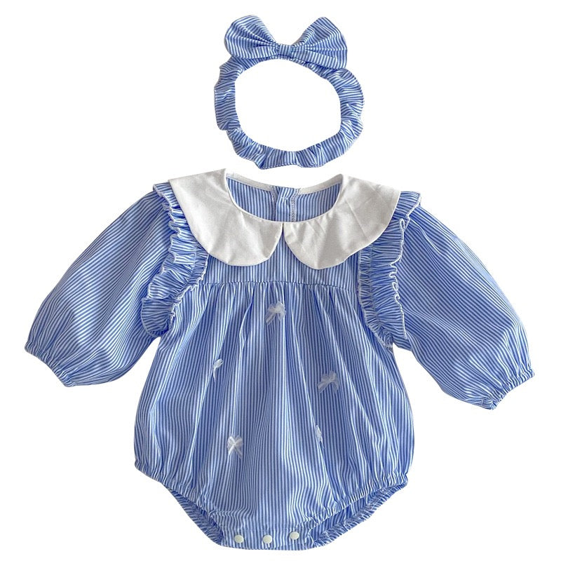 Baby Girls Jumpsuits Long-sleeved Infant Butterfly Bow Dress