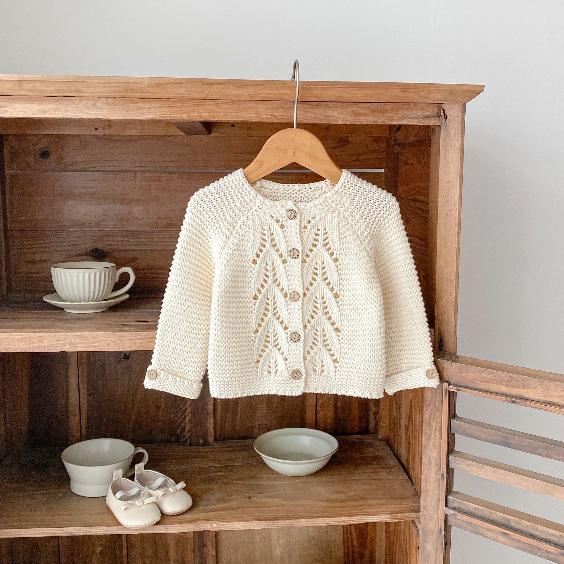 Baby Solid Color Knitted Cardigan Sweater