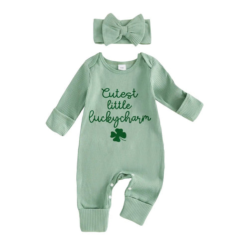 Baby Ribbed Romper + Bow