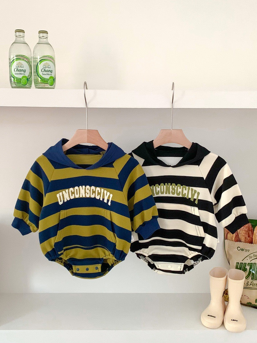 Baby Striped Hooded Jumpsuit