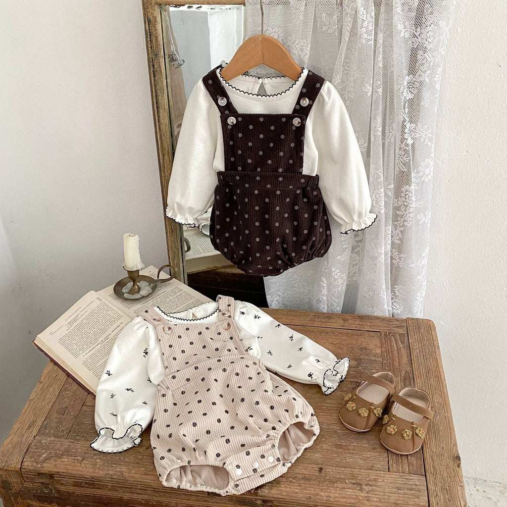 Baby Girl Polka Dot Sleeveless Strap Bodysuit