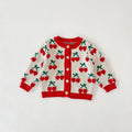 Toddler Girl Cherry Cardigan & Jumpsuit Set