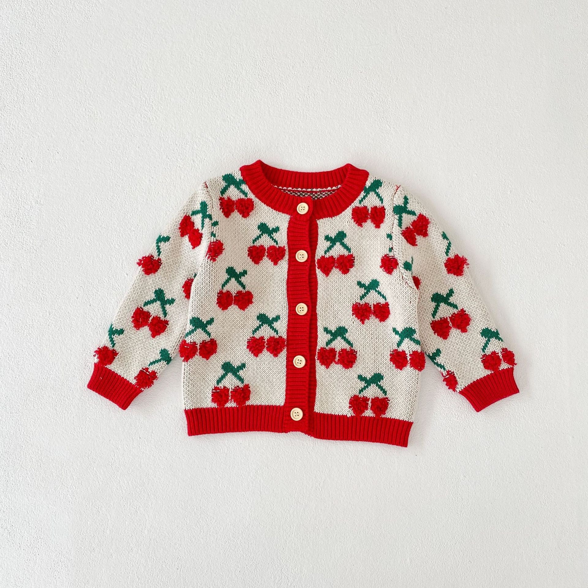 Toddler Girl Cherry Cardigan & Jumpsuit Set