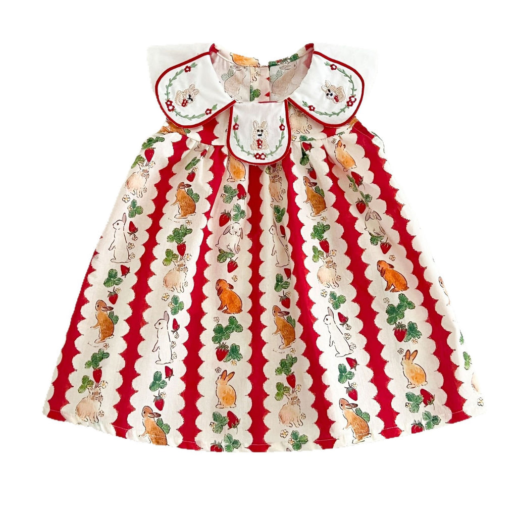 Bunny Dress for Girls with Collar