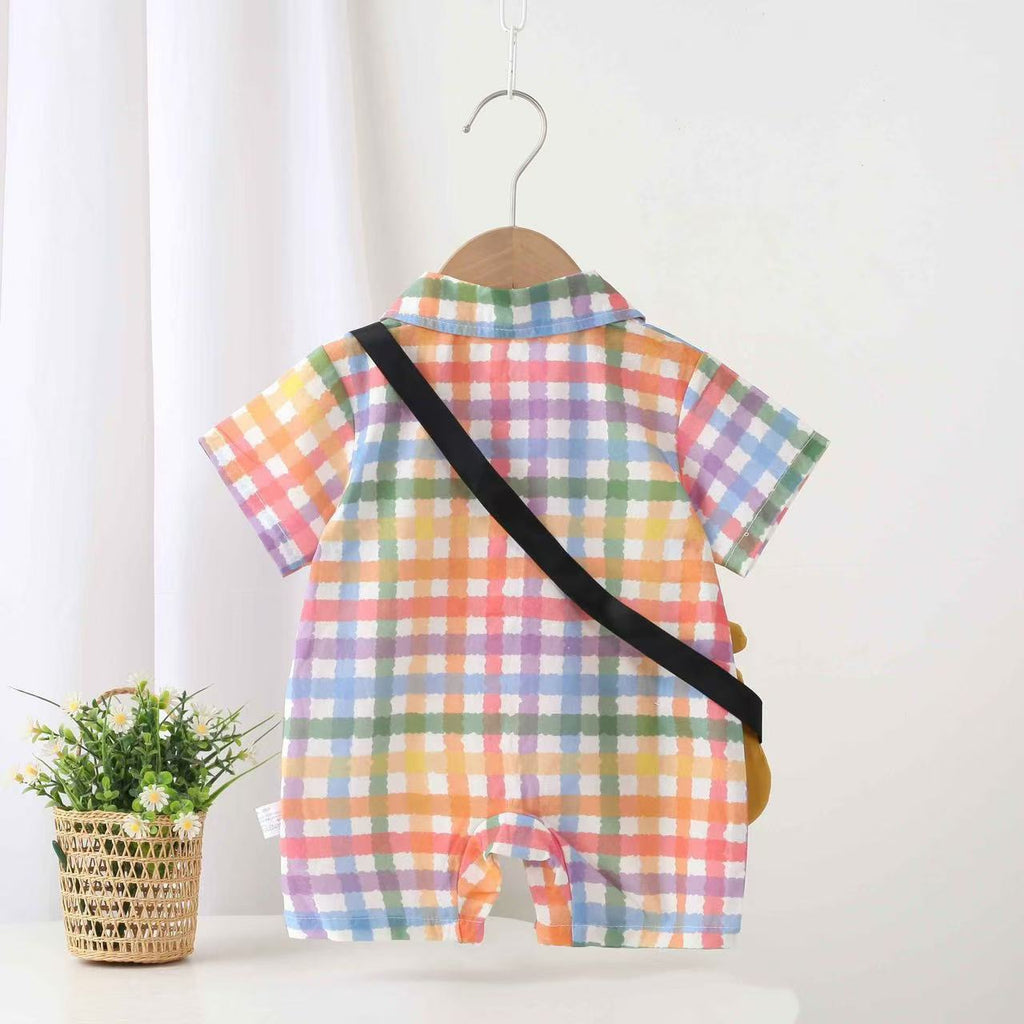 Baby Checkered Collared Romper