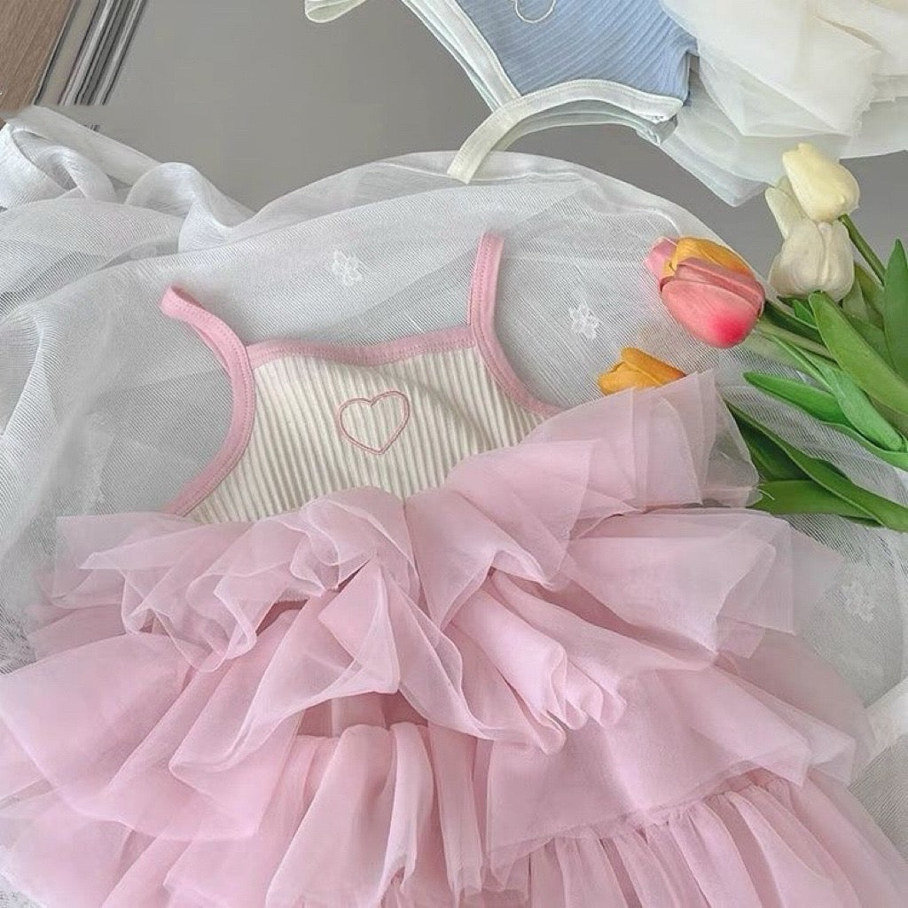 Children's Tulle Dress with Hearts