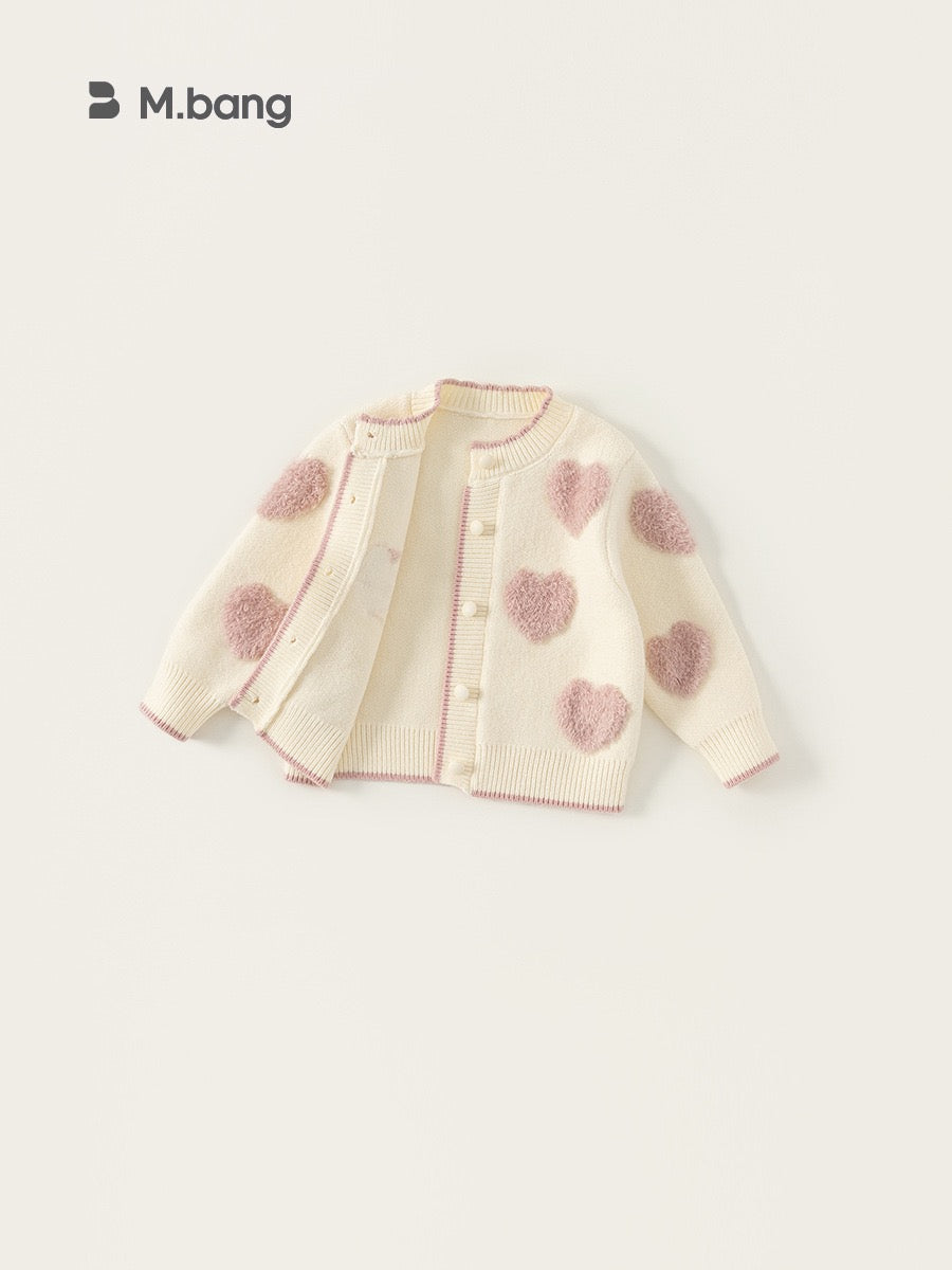 Knitted Cardigan with Hearts
