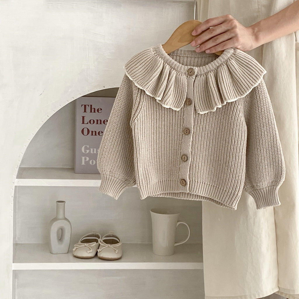 Children's Knitted Cardigan with Collar