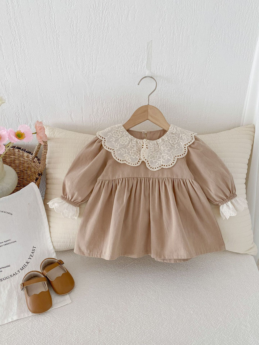 Baby Girl Embroidery Bow Romper Dress