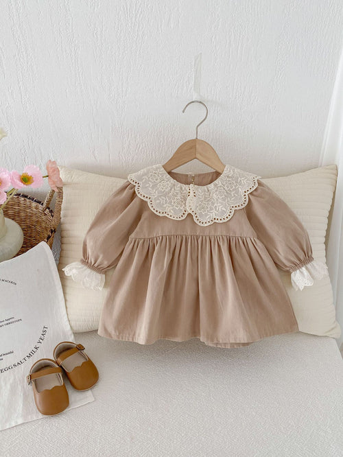 Baby Girl Embroidery Bow Romper Dress