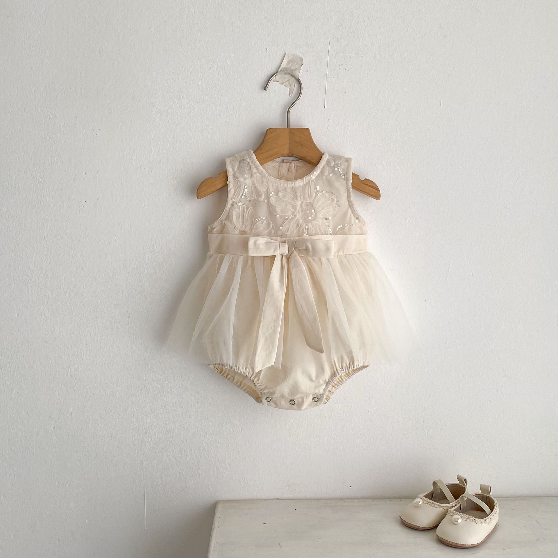 Baby Bodysuit with Flower and Bow