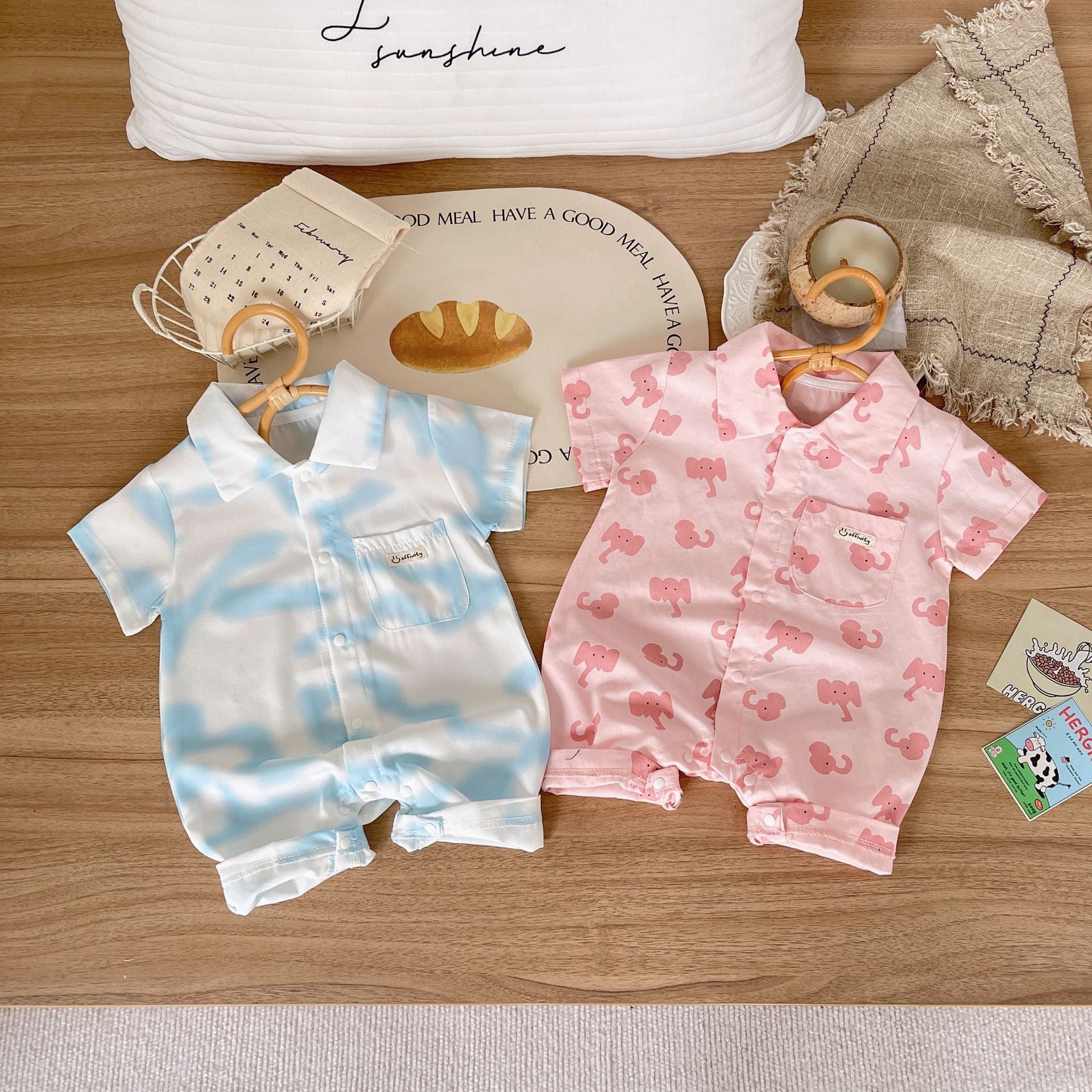 Baby Elephant Romper/Blue
