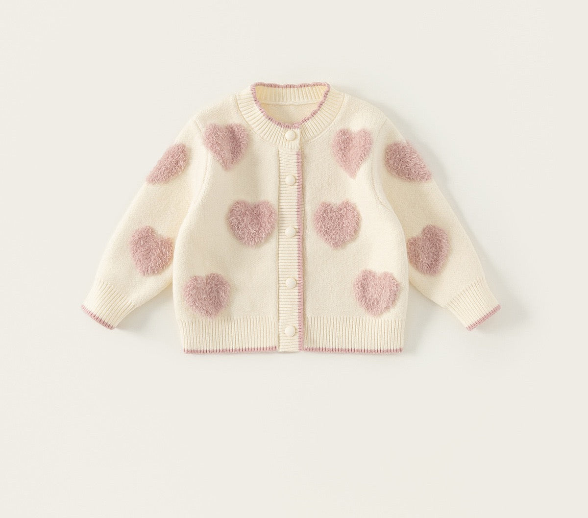 Knitted Cardigan with Hearts