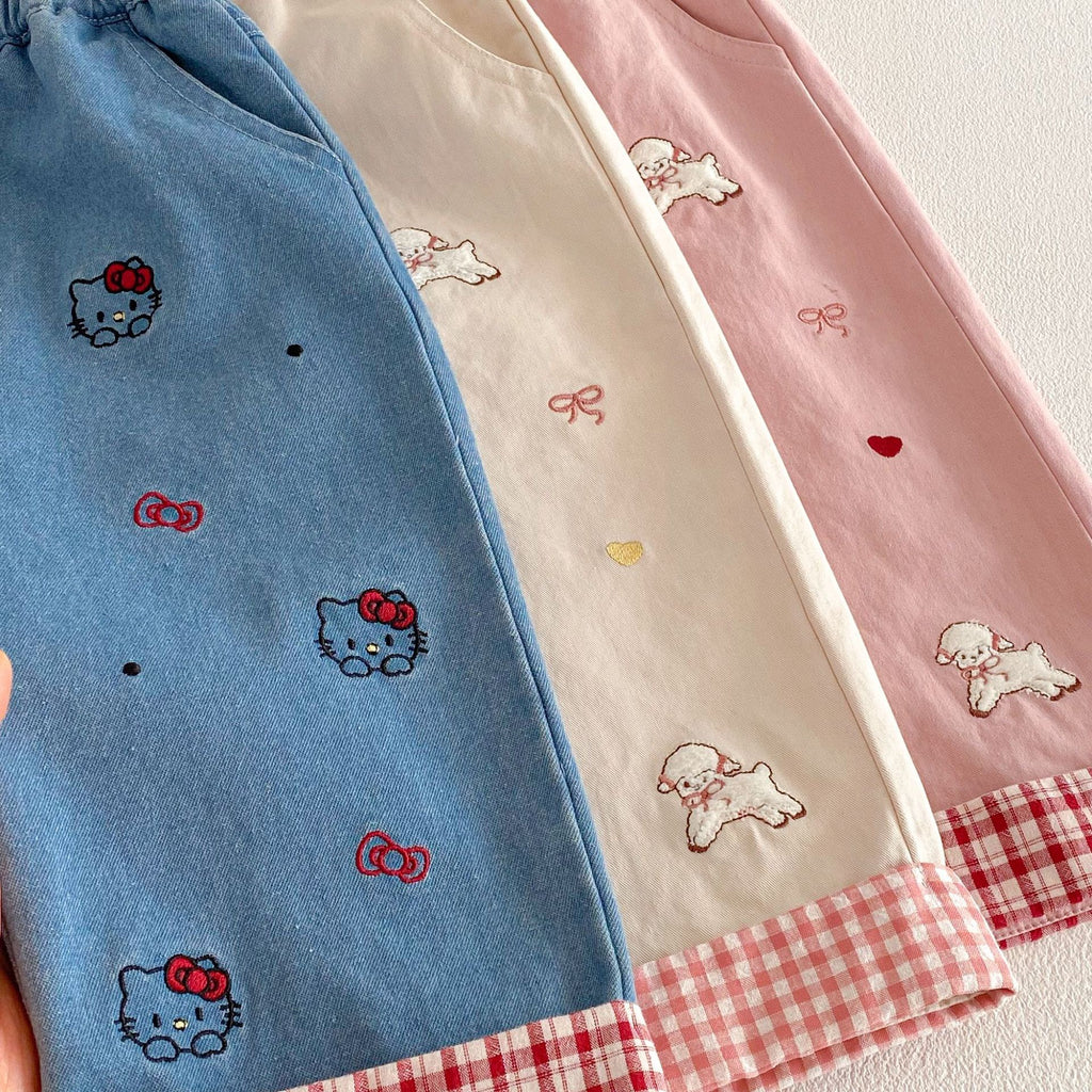 Children's Pants with Kitten and Bows