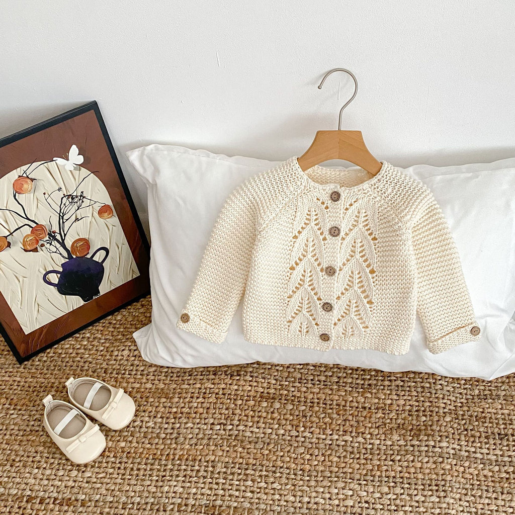 Baby Solid Color Knitted Cardigan Sweater