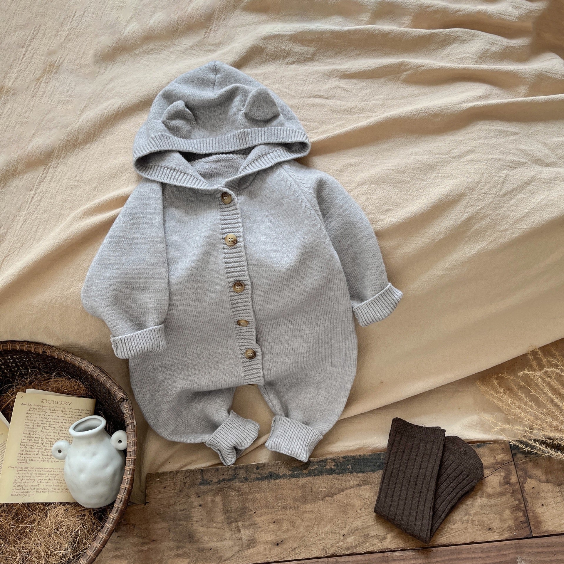 Children's Knitted Jumpsuit with Buttons