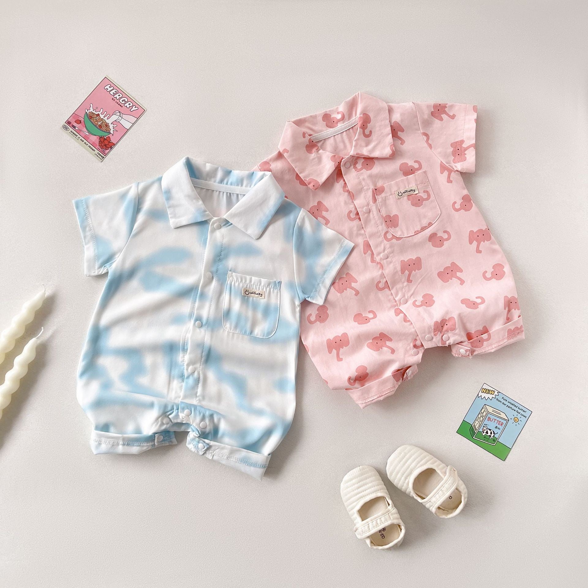 Baby Elephant Romper/Blue