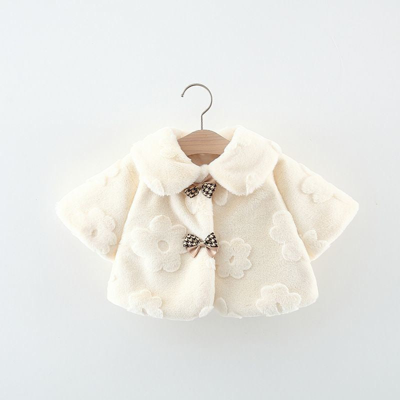 Children's Plush Jacket with Flowers