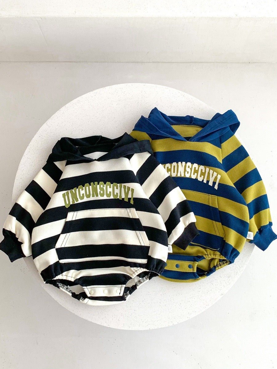 Baby Striped Hooded Jumpsuit