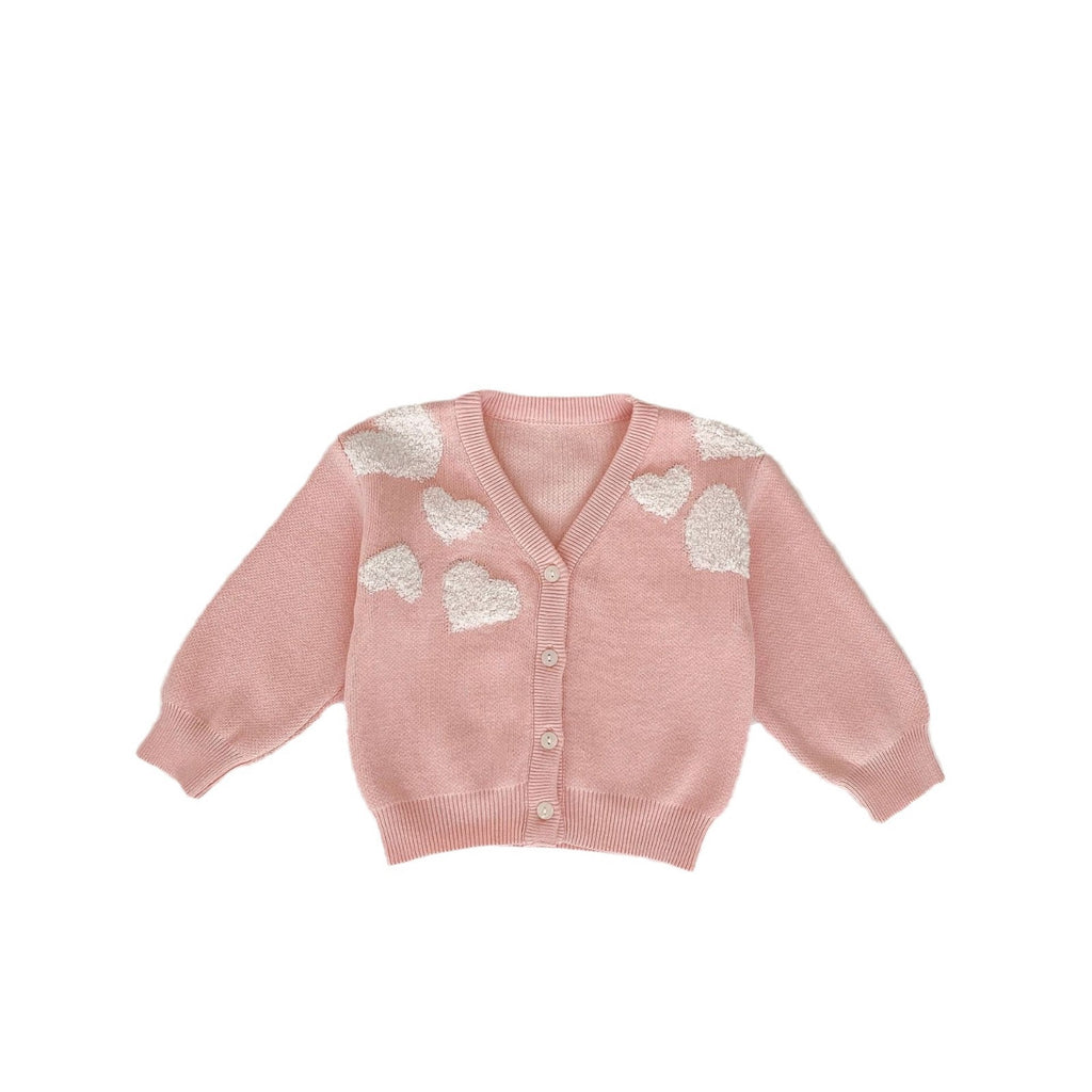 Children's Knitted Cardigan with Love Buttons