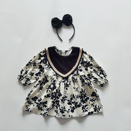 Black Floral Bodysuit/Dress for Women