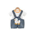Salopette con T-shirt per cuccioli/anatroccoli
