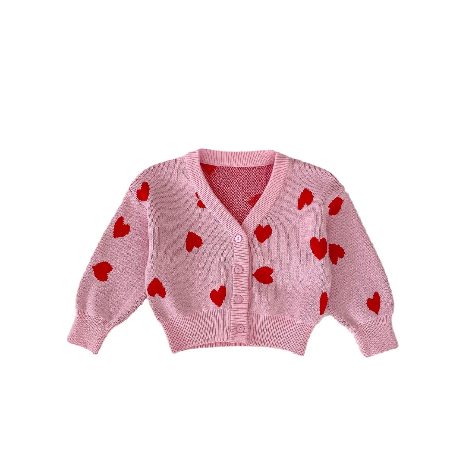 Pink Children's Cardigan with Hearts