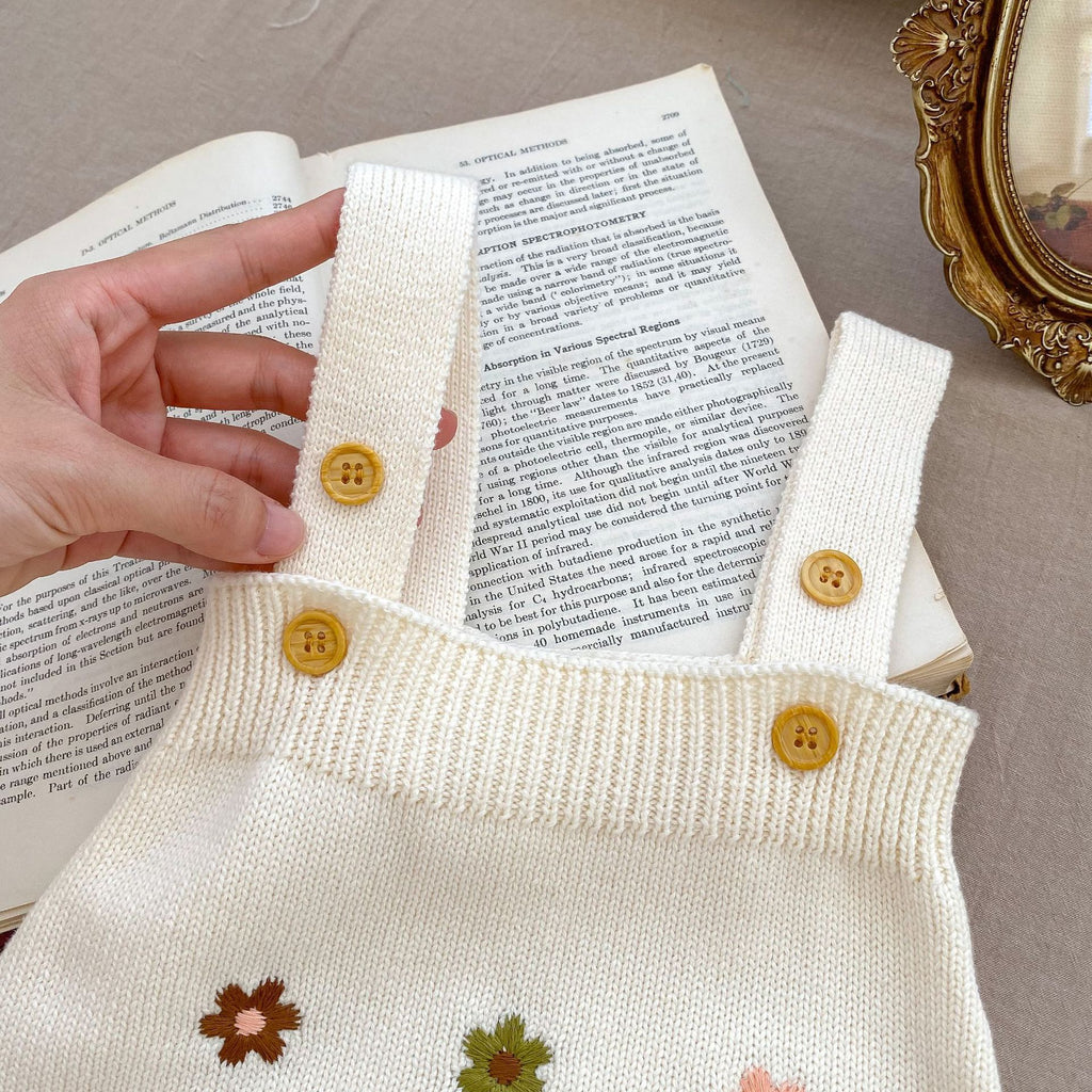 Children's Knitted Set with Little Flowers